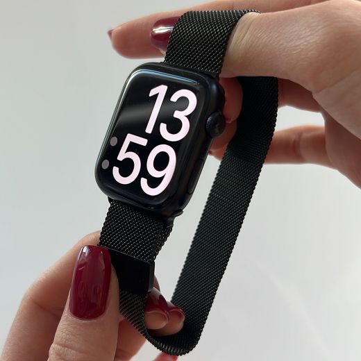 Металевий ремінець CasePro Milanese Loop Black для Apple Watch 42mm | 41mm | 40mm | 38 mm