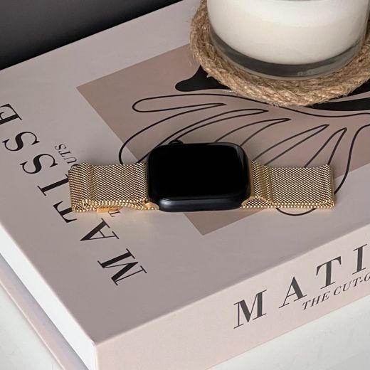 Металлический ремешок CasePro Milanese Loop Gold для Apple Watch 49мм | 46мм | 45мм | 44мм