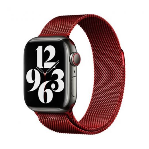 Металлический ремешок CasePro Milanese Loop Red для Apple Watch 42mm | 41mm | 40mm | 38mm