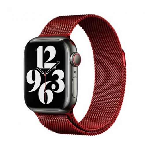 Металевий ремінець CasePro Milanese Loop Red для Apple Watch 45mm | 44mm | 42mm