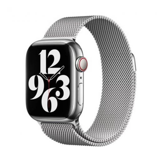 Металевий ремінець CasePro Milanese Loop Silver для Apple Watch 45mm | 44mm | 42mm