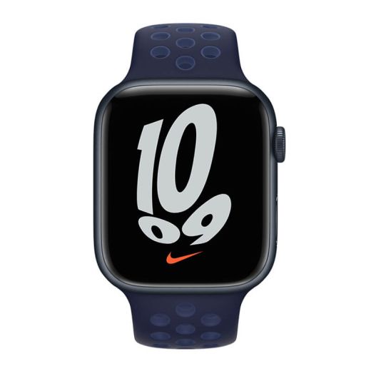 Силиконовый ремешок CasePro Nike Sport Band Midnight Navy | Mystic Navy для Apple Watch 45mm | 44mm | 42mm