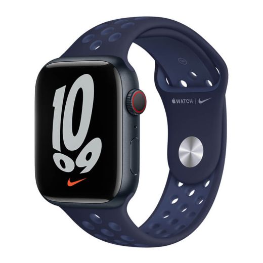 Силиконовый ремешок CasePro Nike Sport Band Midnight Navy | Mystic Navy для Apple Watch 45mm | 44mm | 42mm