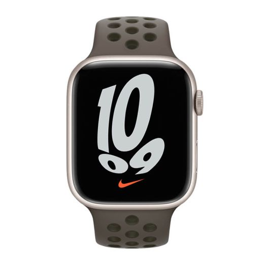 Силиконовый ремешок CasePro Nike Sport Band Olive Gray | Cargo Khaki для Apple Watch 41mm | 40mm | 38mm