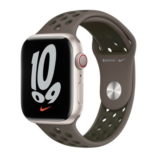 Силіконовий ремінець CasePro Nike Sport Band Olive Gray | Cargo Khaki для Apple Watch 42mm | 41mm | 40mm | 38mm