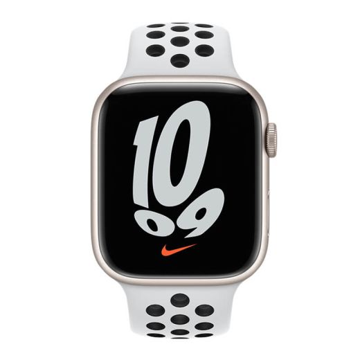 Силіконовий ремінець CasePro Nike Sport Band Pure Platinum | Black для Apple Watch 49мм | 46мм | 45мм | 44мм