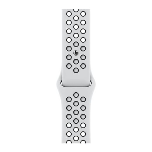 Силіконовий ремінець CasePro Nike Sport Band Pure Platinum | Black для Apple Watch 49мм | 46мм | 45мм | 44мм