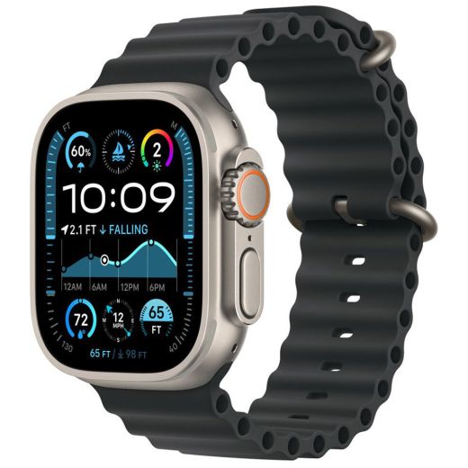 Ремешок CasePro Ocean Band Black with Natural Titanium Finish для Apple Watch 49мм | 46мм | 45мм