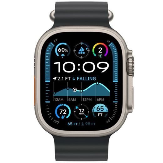 Ремешок CasePro Ocean Band Black with Natural Titanium Finish для Apple Watch 49мм | 46мм | 45мм