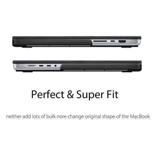 Пластиковый чехол CasePro Soft Touch Matte Black для MacBook Pro 14" M1 | M2 | M3 | M4 (2021 | 2022 | 2023 | 2024)