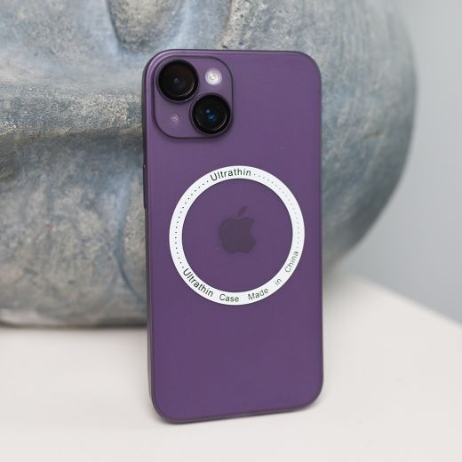 Ультратонкий чехол CasePro Ultra Thin MagSafe с защитой камеры Purple для iPhone 14