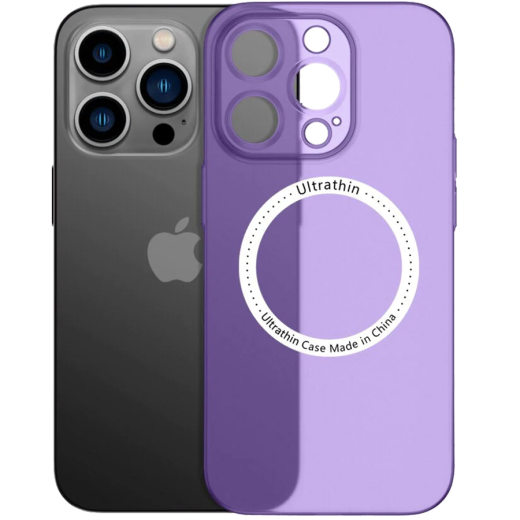 Ультратонкий чехол CasePro Ultra Thin MagSafe с защитой камеры Purple для iPhone 14 Pro