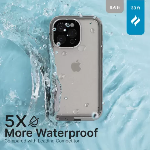 Водонепроникний чохол Catalyst Waterproof Case Titanium Gray для iPhone 15 Pro