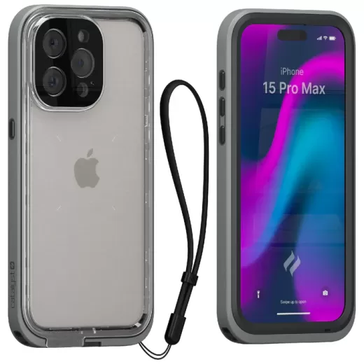 Водонепроницаемый чехол Catalyst Waterproof Case Titanium Gray для iPhone 15 Pro Max