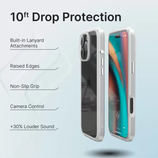 Протиударний прозорий чохол Catalyst Influence Case Clear для iPhone 16 Pro