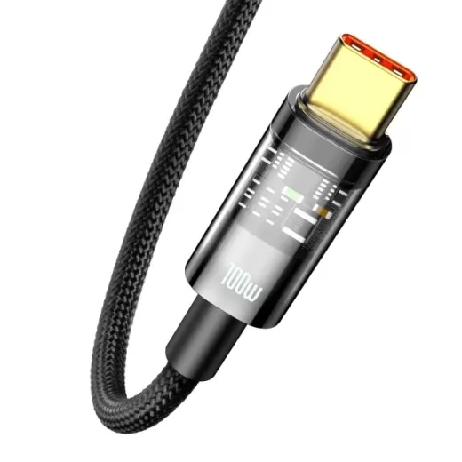 Кабель Baseus Explorer Series Auto Power-Off Fast Charging Data Cable 100W USB to USB Type-C 2m Black (CATS000301)