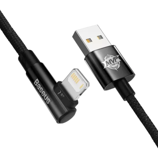 Кабель Baseus MVP 2 Elbow-shaped Data Cable Fast Charging 2.4A USB to Lightning 1m Black (CAVP000001)