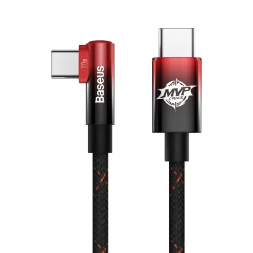 Кабель Baseus MVP Elbow USB-C to USB-C 1m Black/Red (CAVP000620)