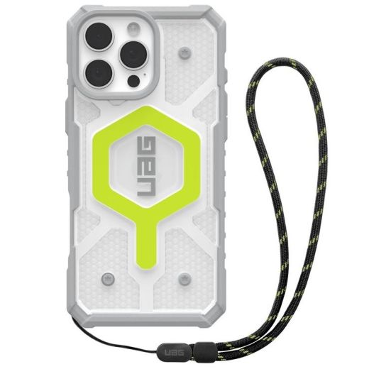 Протиударний чохол UAG Pathfinder Clear Magsafe Active Neon Lanyard для iPhone 16 Pro (1144641BV01)
