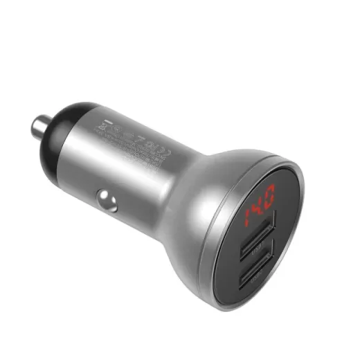 Автомобильное зарядное устройство Baseus Digital Display Dual USB 4.8A Car Charger 24W Silver (CCBX-0S)