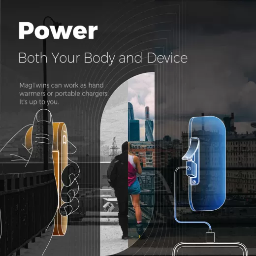 Повербанк грілка для рук Ocoopa Powerbank Heater UT2s 2*5000 mAh Blue