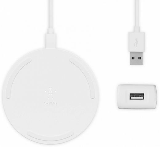 Безпровідна зарядка Belkin Pad Wireless Charging Qi, 15W, White (WIA002VFWH)