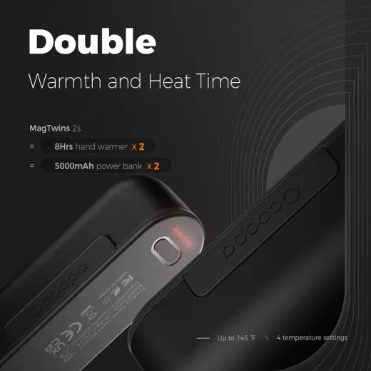 Повербанк грелка для рук Ocoopa Powerbank Heater UT2s 2*5000 mAh Orange