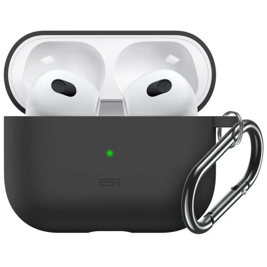 Силіконовий чохол із карабіном ESR Bounce Protective Silicone Case Black для AirPods 3 (2021)