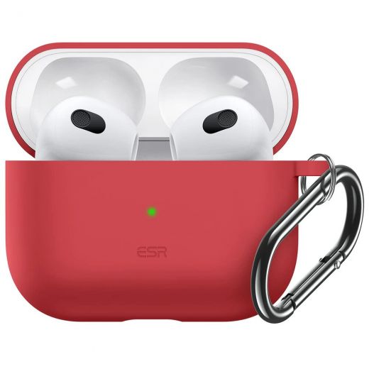 Силіконовий чохол із карабіном ESR Bounce Protective Silicone Case Red для AirPods 3 (2021)