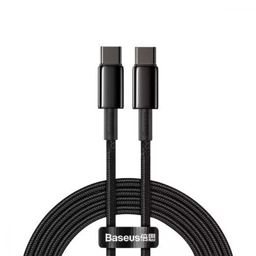 Кабель Baseus Tungsten Gold Type-C to Type-C 100W (2м) (CATWJ-A01)