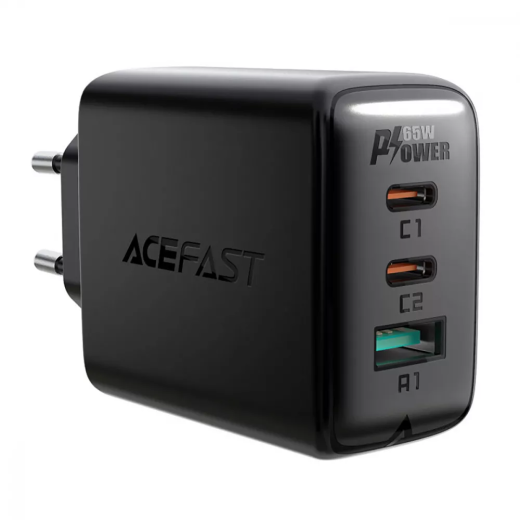 Быстрая зарядка Acefast A13 PD 65W (2 Type-C + USB) Black
