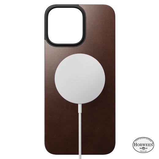 Кожаная магнитная накладка на заднюю панель Nomad Magnetic Leather Back Brown для iPhone 16 Pro (NM01362685)