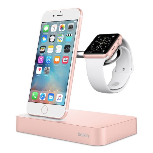 Док-станция Belkin Valet Charge Dock Rose Gold для Apple Watch/iPhone