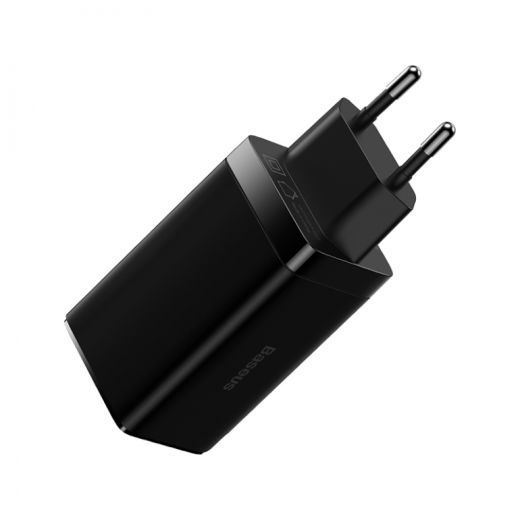 Мережевий зарядний пристрій Baseus GaN3 Pro 3 порта, USB + Type-C*2 65W Black + кабель Baseus Xiaobai Type-C to Type-C 100W (20V/5A) 1m Black