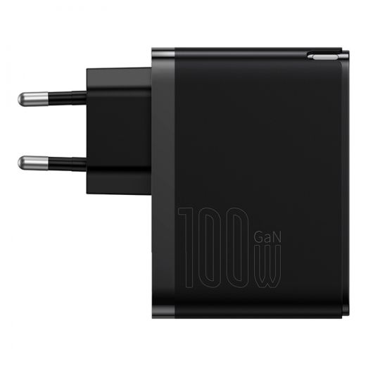 Швидка зарядка Baseus GaN5 Pro 2 порта, USB + Type-C 100W Black + кабель Baseus Mini White Cable Type-C to Type-C 100W(20V/5A) 1m Black(CCGP090201)