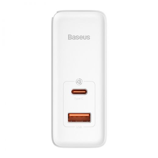 Сетевое зарядное устройство Baseus GaN5 Pro 2 порта, USB + Type-C 100W White + кабель Baseus Mini White Cable Type-C to Type-C 100W(20V/5A) 1m White (CCGP090202)