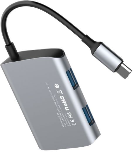 Адаптер Baseus Enjoyment series Type-C to 2 x USB 2.0+USB 3.0 HUB Adapter Gray