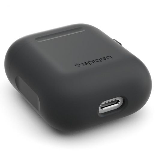 Чохол Spigen Silicone Case Charcoal з карабіном для AirPods