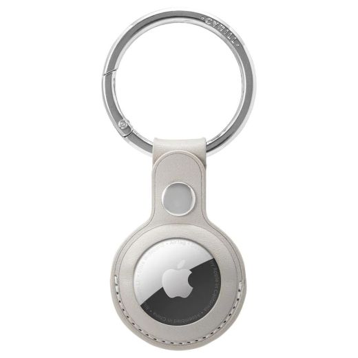 Шкіряний чохол з карабіном Spigen Cyrill Basic Leather Stone для AirTag (AMP02093)