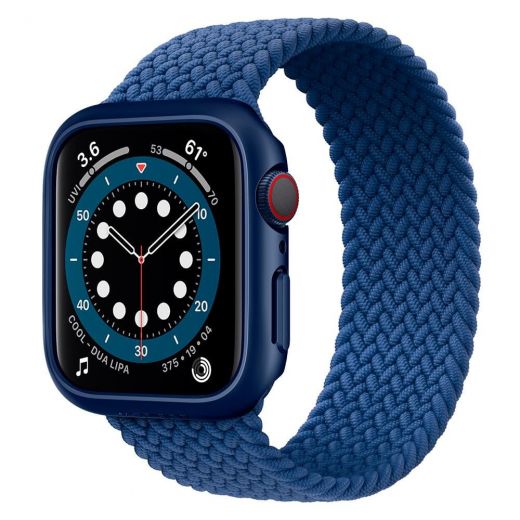 Чехол Spigen Thin Fit Metallic Blue для Apple Watch 44mm Series SE / 6 / 5 / 4 (ACS02223)