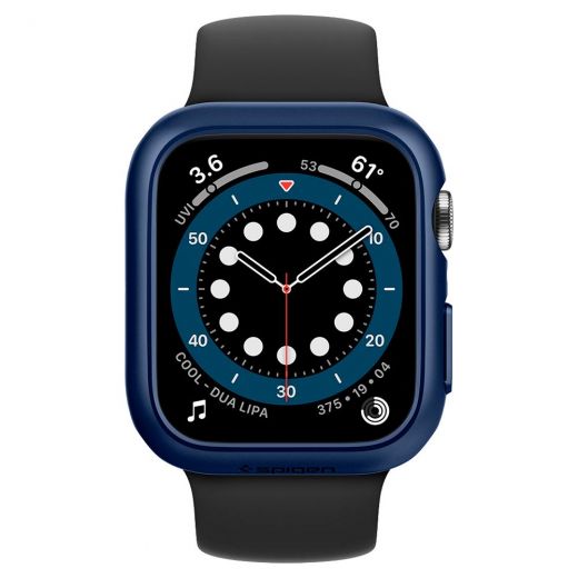 Чехол Spigen Thin Fit Metallic Blue для Apple Watch 44mm Series SE / 6 / 5 / 4 (ACS02223)