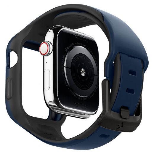 Чехол-ремешок Spigen Liquid Air Pro Navy Blue для Apple Watch 44mm 6 | 5 | SE (ACS02225)