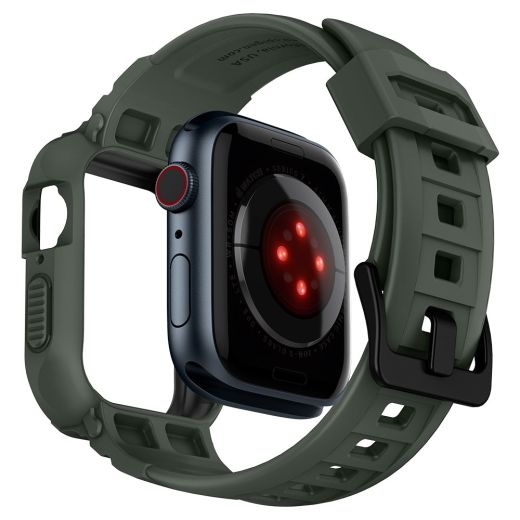 Чехол-ремешок Spigen Rugged Armor Pro Designed Military Green для Apple Watch 41mm | 40mm Series 9 | 8 | 7  (ACS00547)