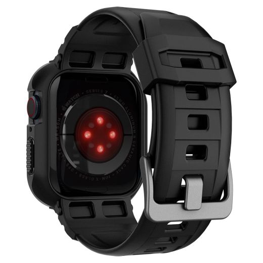 Чохол-ремінець Spigen Rugged Armor Pro Designed Black для Apple Watch 45mm | 44mm Series 9 | 8 | 7  (062CS25324)