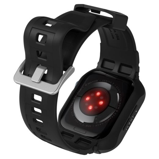 Чохол-ремінець Spigen Rugged Armor Pro Designed Black для Apple Watch 45mm | 44mm Series 9 | 8 | 7  (062CS25324)