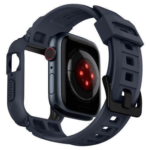 Чехол-ремешок Spigen Rugged Armor Pro Designed Charcoal Gray для Apple Watch 45mm | 44mm Series 9 | 8 | 7  (ACS00819)