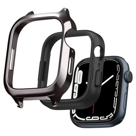 Чохол з ремінцем Spigen Metal Fit Pro Graphite для Apple Watch Series 9 | 8 | 7  45mm (ACS04585)