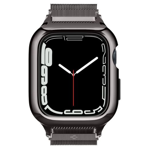 Чохол з ремінцем Spigen Metal Fit Pro Graphite для Apple Watch Series 9 | 8 | 7  45mm (ACS04585)