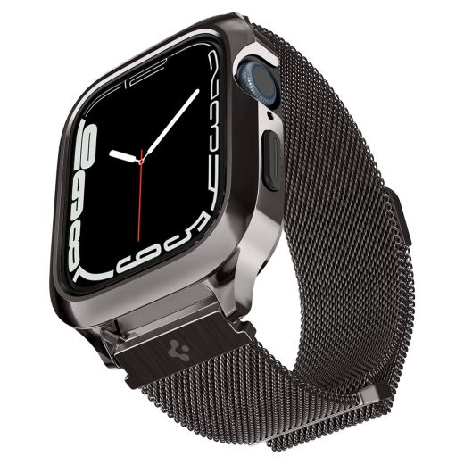 Чохол з ремінцем Spigen Metal Fit Pro Graphite для Apple Watch Series 9 | 8 | 7  41mm (ACS04587)