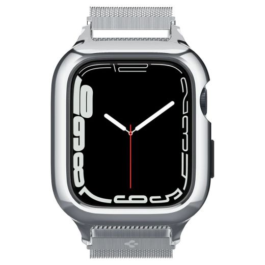 Чехол с ремешком Spigen Metal Fit Pro Silver для Apple Watch Series 9 | 8 | 7  41mm (ACS04586)